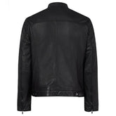 Men's Quilted Stitched Biker Black Pure Sheepskin Leather Jacket